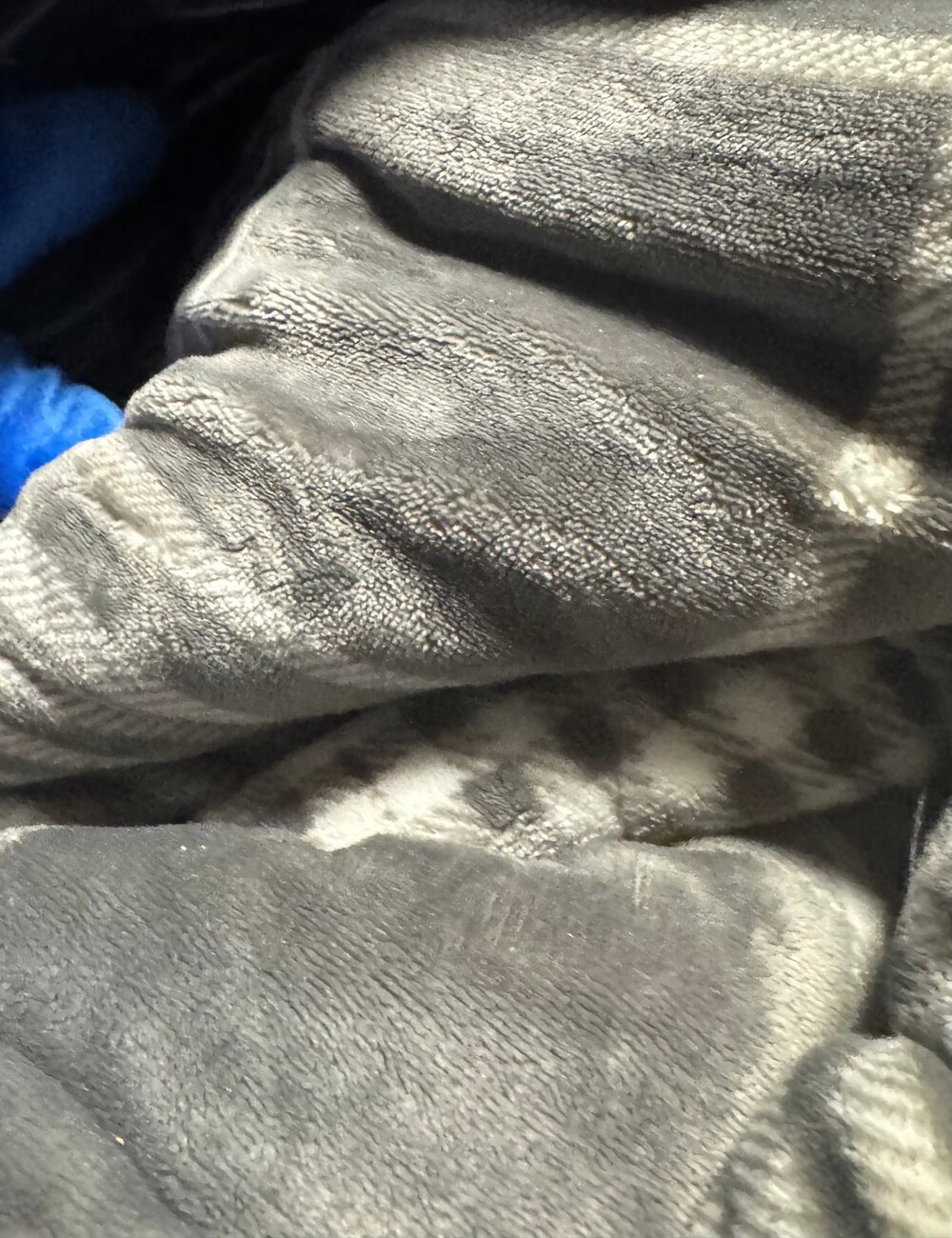 UGG Gray Plaid Plush Blanket